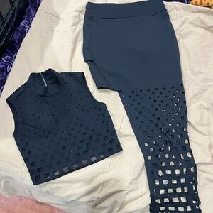 Black Cut-Out Women top with skirt